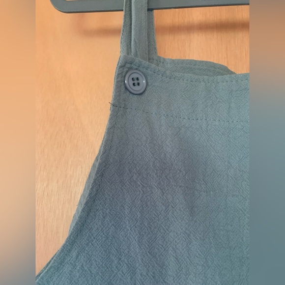 Women’s Overalls | Linen-blend | Size Small, Adjustable | POCKETS | Blue Green - Picture 2 of 5